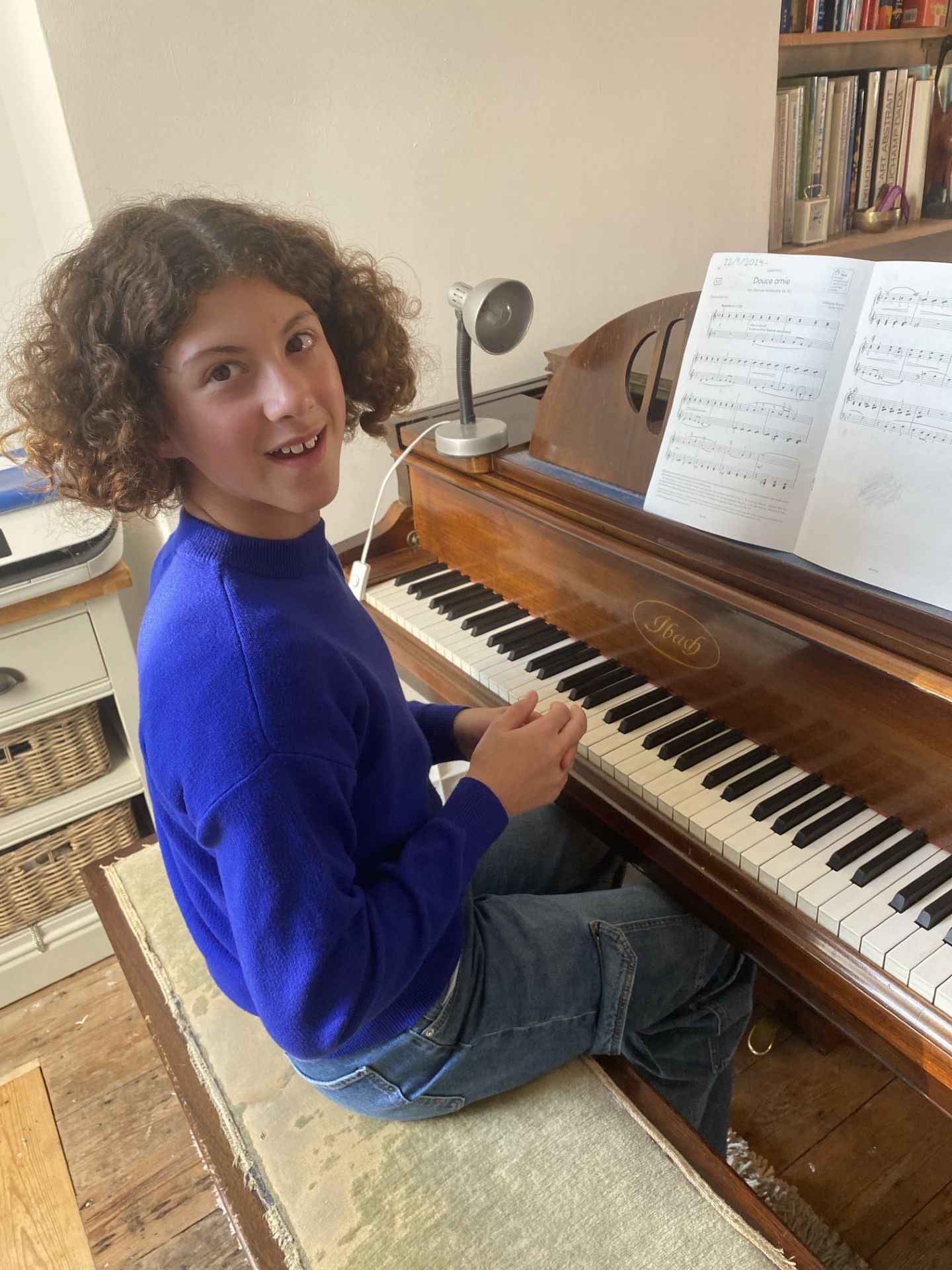 Young piano learner